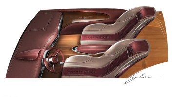 Bugatti Hedone Concept - Interior Design Sketch Render