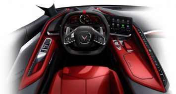 2020 Chevrolet Corvette Stingray Interior Design Sketch Render