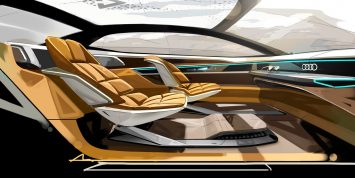 Audi Aicon Concept Interior Design Sketch Render