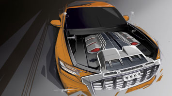 Audi Q8 Sport Concept Engine Design Sketch Render