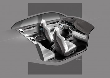 BMW Concept Active Tourer - Interior Design Sketch by Max Rathmann