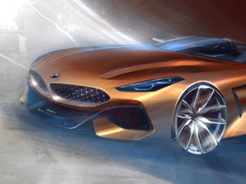 BMW Concept Z4 Design Sketch Render detail