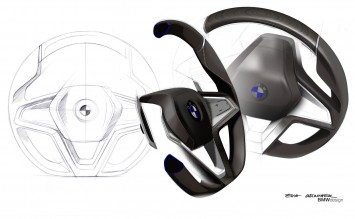 BMW Vision Future Luxury Concept - Steering Wheel design sketches