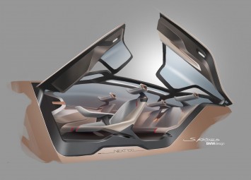 BMW Vision Next 100 Concept Interior Design Sketch Render