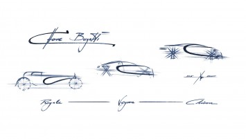 Bugatti Royale Veyron Chiron Side Line Design Sketch