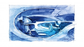 Bugatti Vision Gran Turismo Concept Interior Design Sketch
