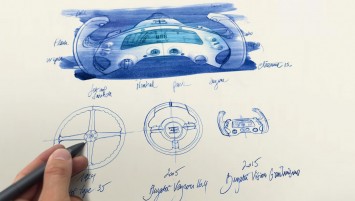 Bugatti Vision Gran Turismo Concept Interior Design Sketch Steering Wheel