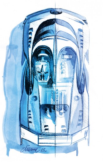 Bugatti Vision Gran Turismo Concept Top view Design Sketch