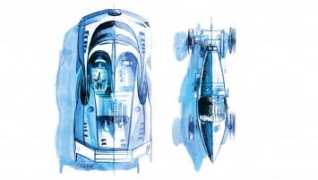 Bugatti Vision Gran Turismo Concept vs Bugatti Type 35 Top view Design Sketch