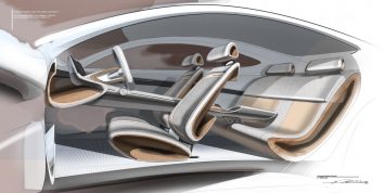 Hyundai Le Fil Rouge Concept Interior Design Sketch Render