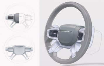 New Land Rover Defender Steering Wheel Design Sketch Render