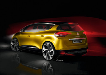 New Renault Scenic Design Sketch Render by Emmanuel Klissarov