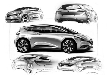 New Renault Scenic Design Sketch Render by Jeremie Sommer