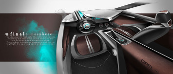 Opel Manta Concept - Interior Design Sketch Render
