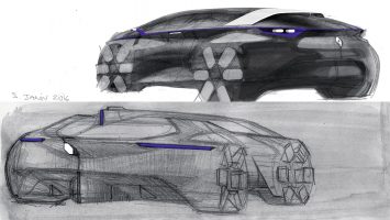 Renault Symbioz Concept Design Sketches by Stephane Janin