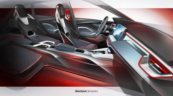 Skoda Vision RS Concept Interior Design Sketch Render