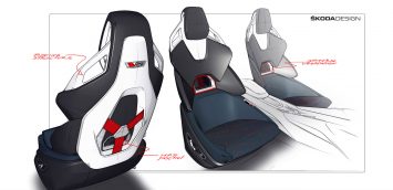 Skoda Vision RS Concept Interior Seat Design Sketches