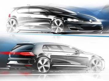 Volkswagen Golf VII Design Sketches