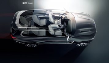 BMW Concept X7 Interior Design Sketch Render