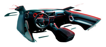 Fiat Toro - Interior Design Sketch Render by Bruno Said