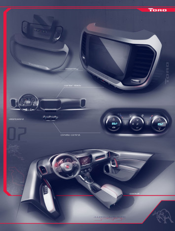 Fiat Toro - Interior Design Sketch Renders Board by Juliano Villas Boas