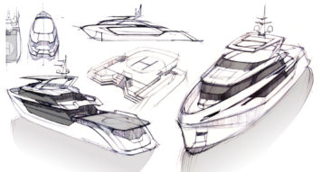 Greywolf Yacht Concept Design Sketches