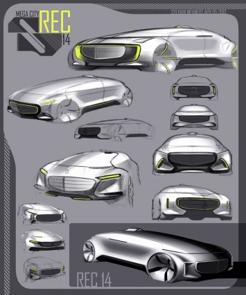 Mercedes-Benz F015 Luxury in Motion Design Sketches