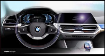 New BMW 3 Series Sedan Interior Design Sketch Render