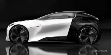 Peugeot Fractal Concept Design Sketch Render