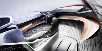 Peugeot Fractal Concept Interior Design Sketch Render