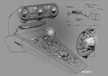 2014 Audi TT Interior Design Sketch Center tunnel