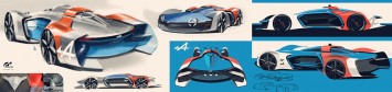 Alpine Vision Gran Turismo Concept Design Sketches by Andrey Basmanov