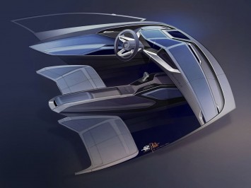 Audi Quattro Sport E-Tron Concept-Interior Design Sketches
