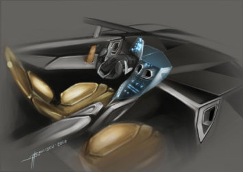 Lamborghini Encierro Concept Interior Design Sketch Render