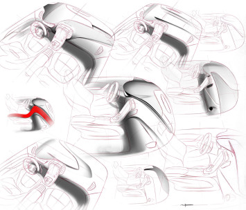 New Renault Scenic Interior Design Sketch by Maxime Pinol