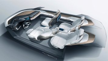 Renault Symbioz Concept Interior Design Sketch Render by Vincent Turpin