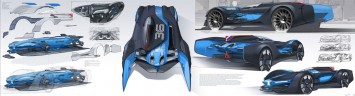 Alpine Vision Gran Turismo Concept Design Sketches by Laurent Negroni