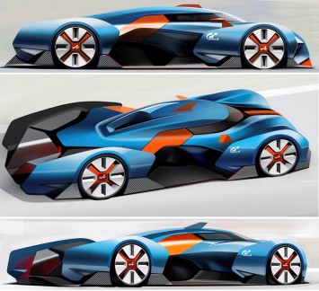 Alpine Vision Gran Turismo Concept Design Sketches by Tibor Juhasz