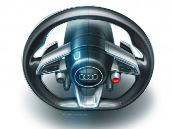 Audi Quattro Sport E-Tron Concept - Steering Wheel Design Sketch