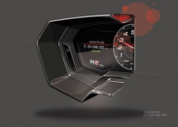 Audi Sport quattro Concept Interior Design Sketch Intrument Panel