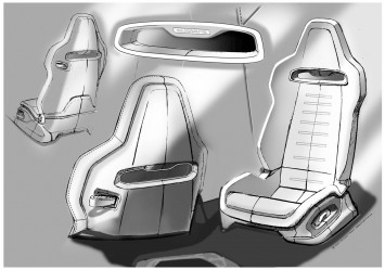 Audi Sport quattro Concept Interior Design Sketch Seats