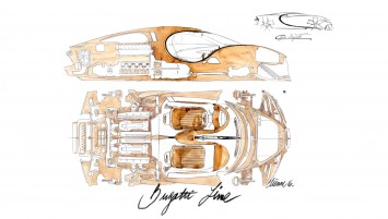 Bugatti Chiron Interior Design Sketch Illustration