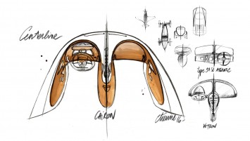 Bugatti Chiron Interior Design Sketch Illustration