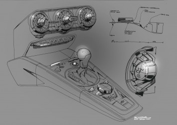 New Audi TT Interior Design Sketch Center tunnel and dashboard by Maximilian Kandler