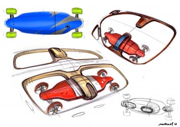 Smart Forjoy Concept Skate Board design Sketches