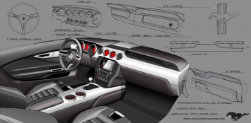 2015 Ford Mustang GT Interior Design Sketch