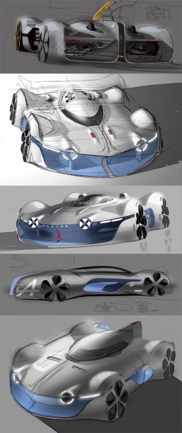 Alpine Vision Gran Turismo Concept Design Sketches by Yann Jarsalle