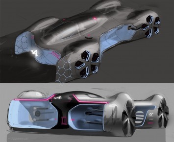 Alpine Vision Gran Turismo Concept Design Sketches by Yann Jarsalle