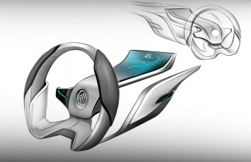 Buick Riviera Concept - Interior Design Sketch - Steering Wheel and Dashboard