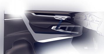 Volvo Concept Coupe Interior Door Panel design sketch